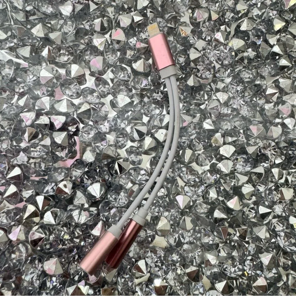 Rose Gold 3 way Charging Cable dual type iPhone audio USBC